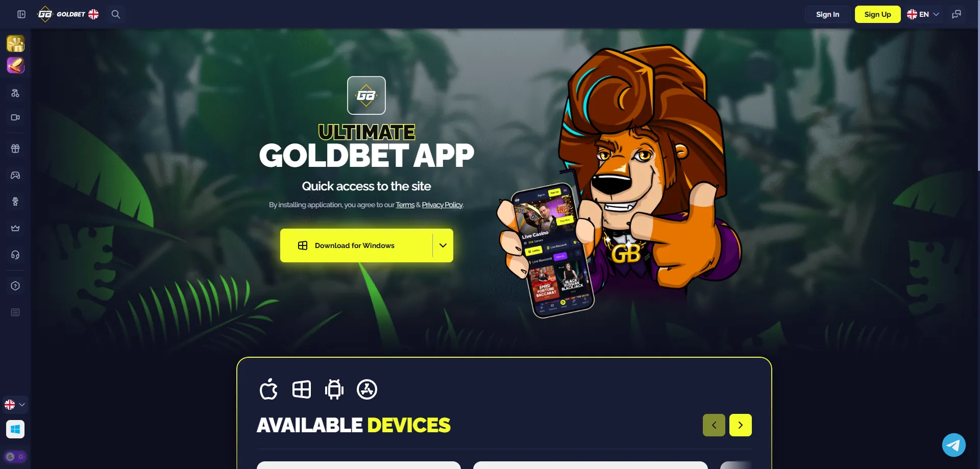 تطبيق Goldbet للجوال Android وiOS &mdash; رهان في أي مكان